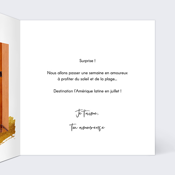 Carte d'Amour Pinceau Ocre - Bon Pour