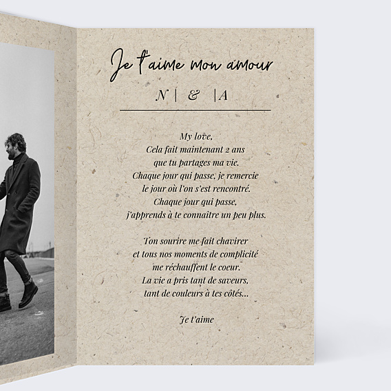 Carte d'Amour Esprit Chiné 4 Photos