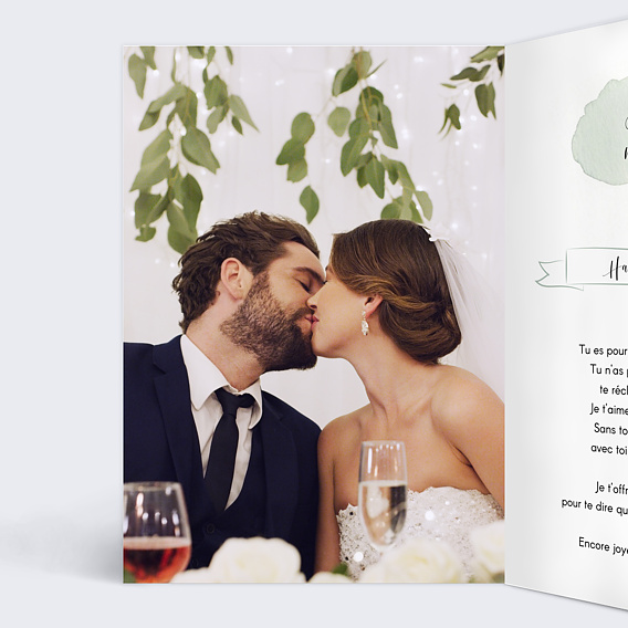 Carte d'amour Collection Tempo Intérieur Gauche