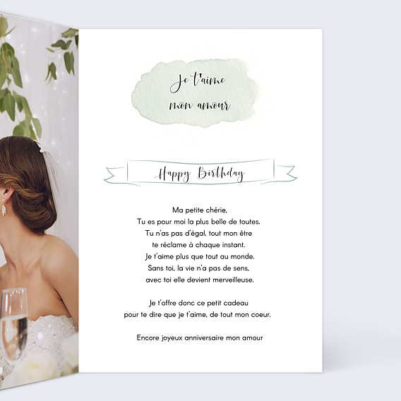 Carte d'amour Collection Tempo Intérieur Droit