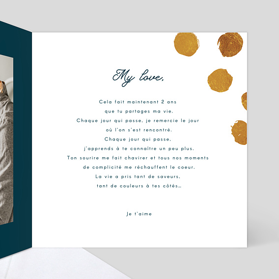 Carte d'amour Graphique Chic Intérieur Droit