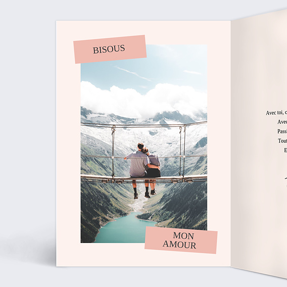 Carte d'amour À la Folie Intérieur Gauche