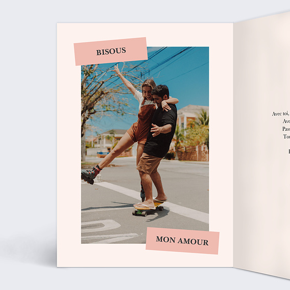 Carte d'amour Passionnément Intérieur Gauche