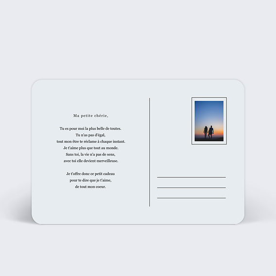 Carte d'amour Chic Bleu Verso