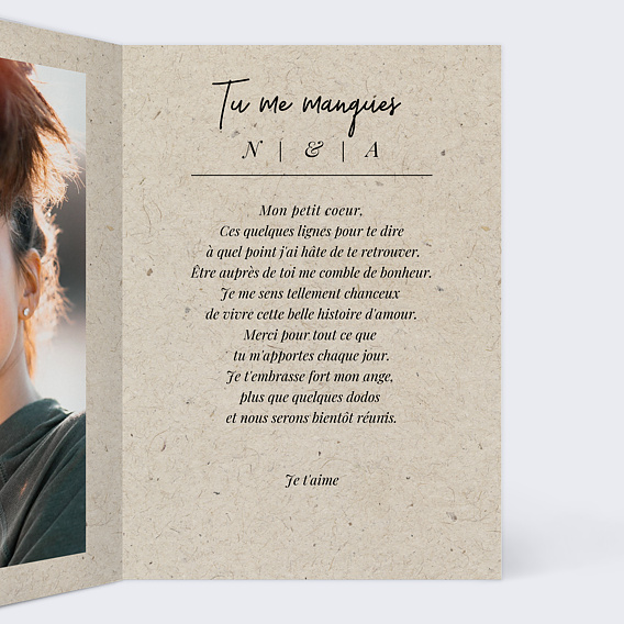 Carte d'amour Esprit Chiné Intérieur Droit