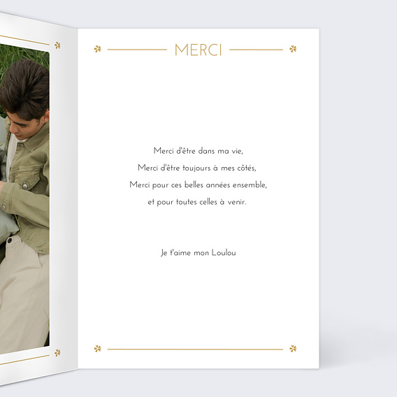 Carte d'amour Losange Fleuri Intérieur Droit