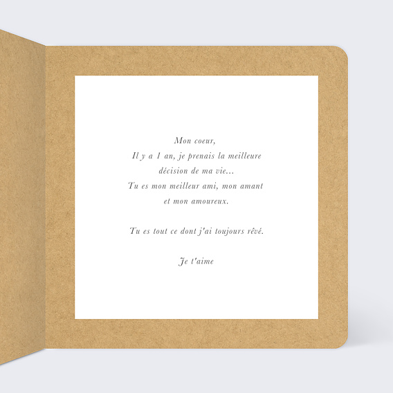 Carte d'amour Bucolique Intérieur Droit