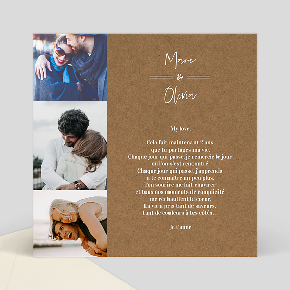 Carte d'amour Boheme Verso