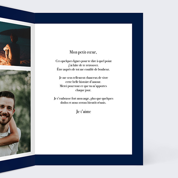 Carte d'amour Près du Coeur Proverbe Intérieur Droit