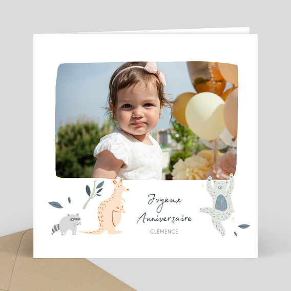 Carte Anniversaire Animaux Sauvages