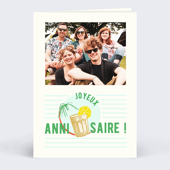 Carte anniversaire adulte Anni Verre Saire