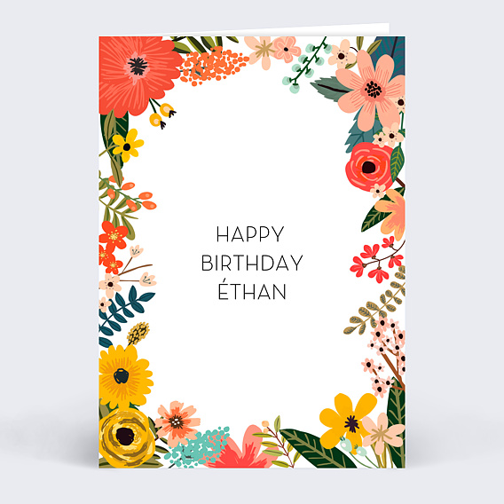 Carte Anniversaire Bouquet Printanier Anniversaire