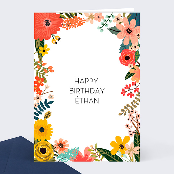 Carte Anniversaire enfant Bouquet Printanier 