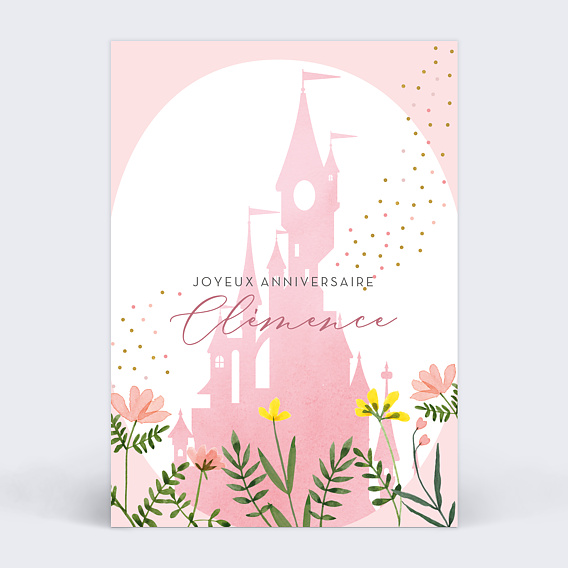Carte anniversaire enfant Château Féerique