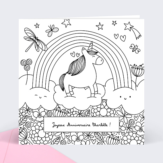 Carte Anniversaire Coloriage Licorne Popcarte