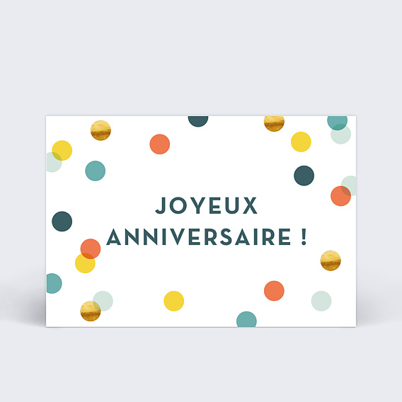 Carte anniversaire adulte Confettis Chic