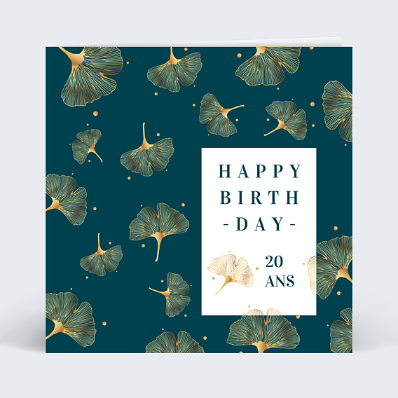 Carte Anniversaire Délicats Ginkgos