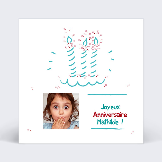Carte anniversaire enfant Points à relier
