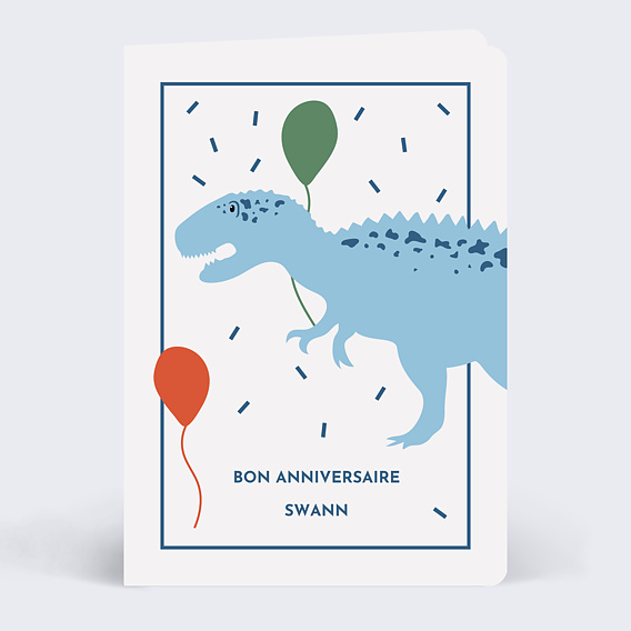 🌱Carte à planter Anniversaire Dinosaure Ballon - Carte à Pousser