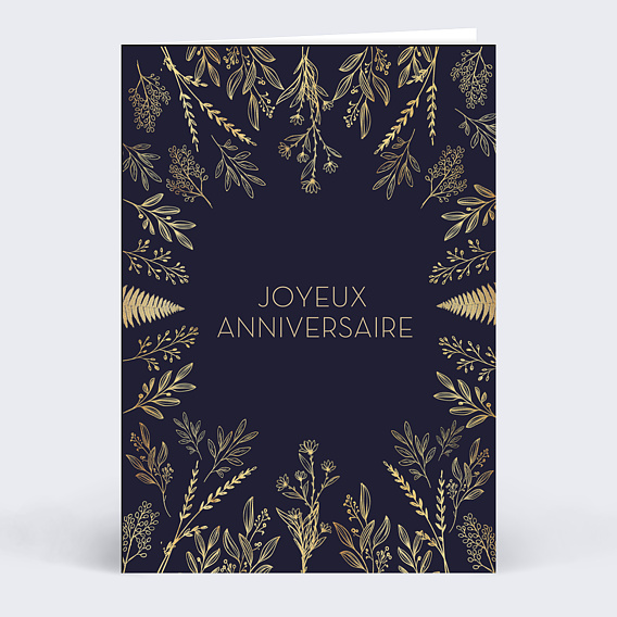 Carte Anniversaire Élégance Dorée