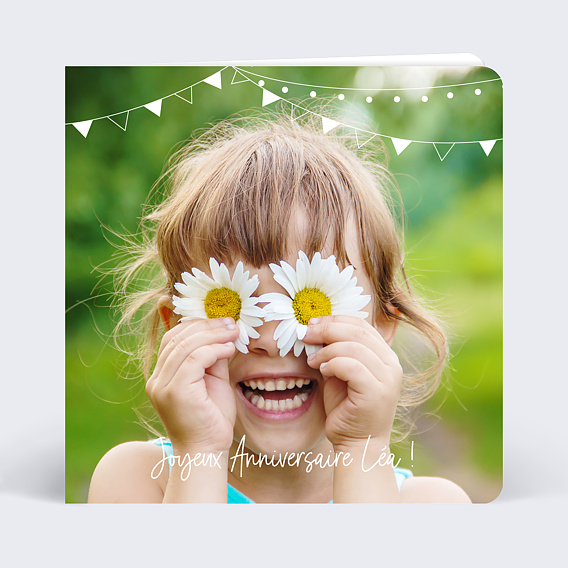 Carte Anniversaire enfant Fanions Bucoliques