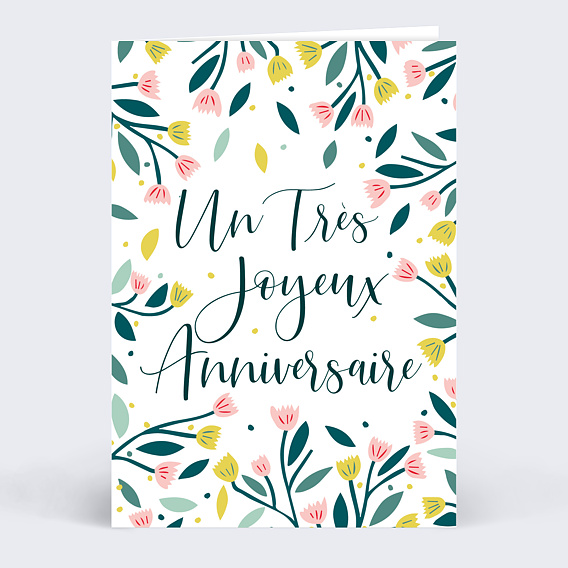 Carte Anniversaire Floral Atmosphere Popcarte Carte Anniversaire Floral Atmosphere Popcarte