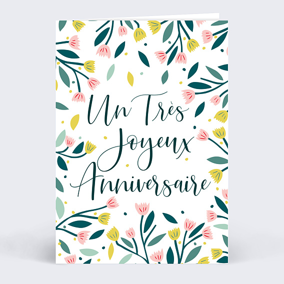 Carte anniversaire adulte Floral Atmosphère