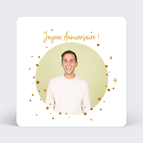 Carte Anniversaire Golden Dots