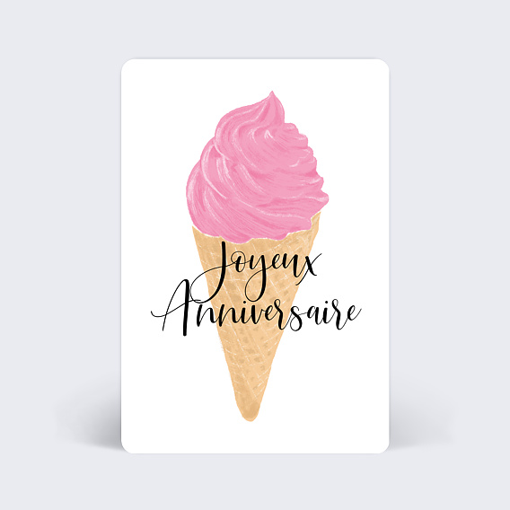 Carte anniversaire adulte Ice Cream