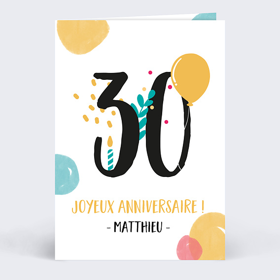 Carte anniversaire adulte Multicolore