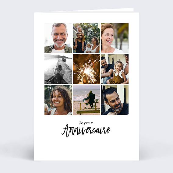 Anniversaire Adulte Multiphoto Élégance - Popcarte