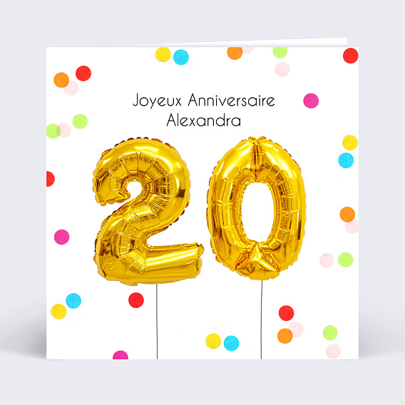 Carte anniversaire adulte Party 20