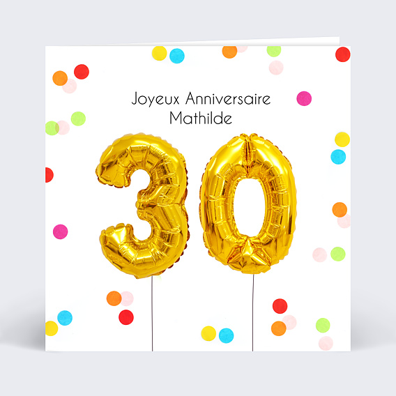 Carte anniversaire adulte Party 30