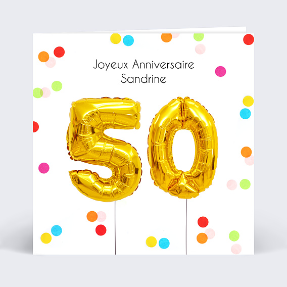 Carte Anniversaire Party 50