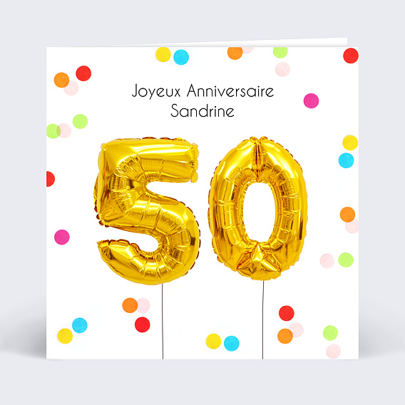 Carte anniversaire adulte Party 50