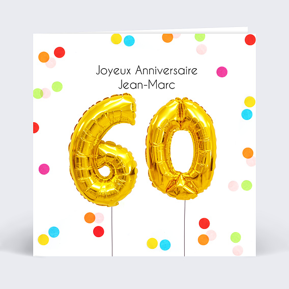 Carte anniversaire adulte Party 60