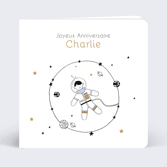 Carte Anniversaire enfant Petit Astronaute