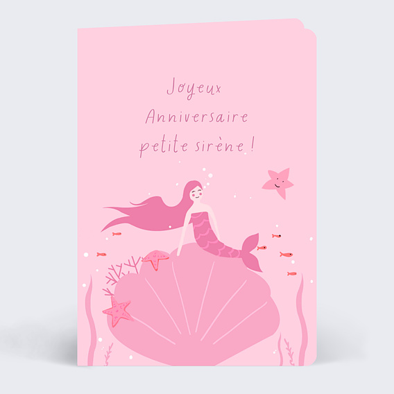 Carte anniversaire enfant Petite Sirène