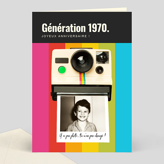 Carte anniversaire adulte Polaroid