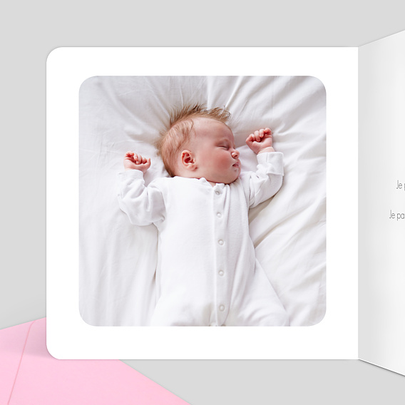 Carte anniversaire enfant Ruban Rose Intérieur Gauche