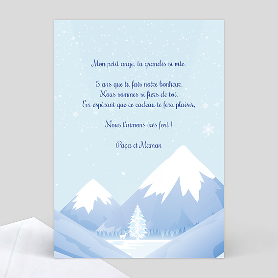 Carte anniversaire enfant Reine des Neiges Verso
