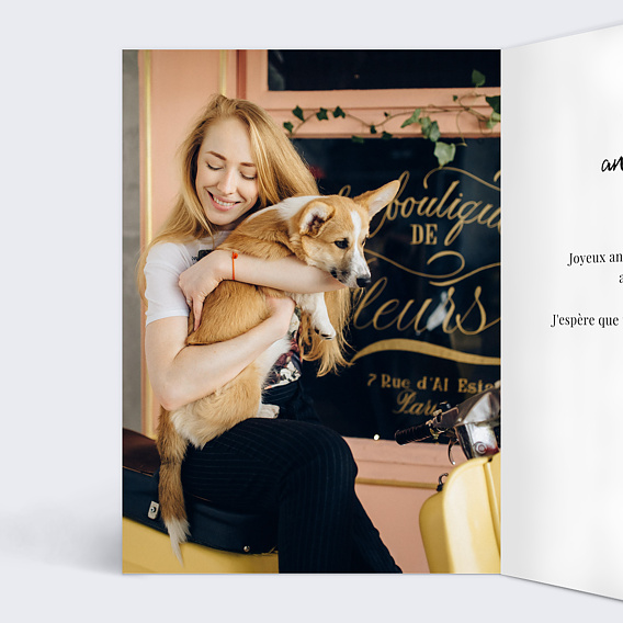 Carte anniversaire Calligraphie Intérieur Gauche