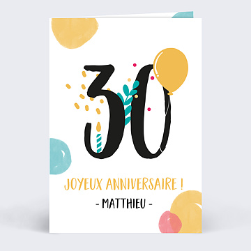 Carte Anniversaire Multicolore Popcarte