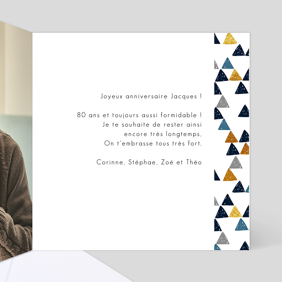 Carte anniversaire Petits Triangles Intérieur Droit