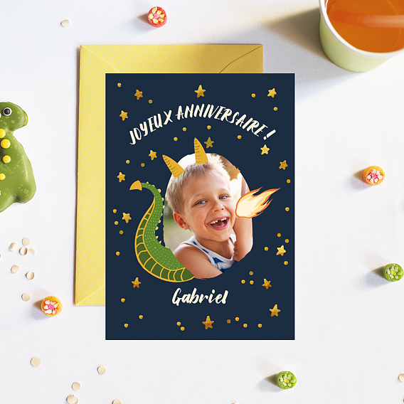 Carte anniversaire enfant Dragon Après 4