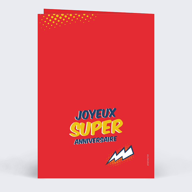 Carte Anniversaire Super Héros Verso