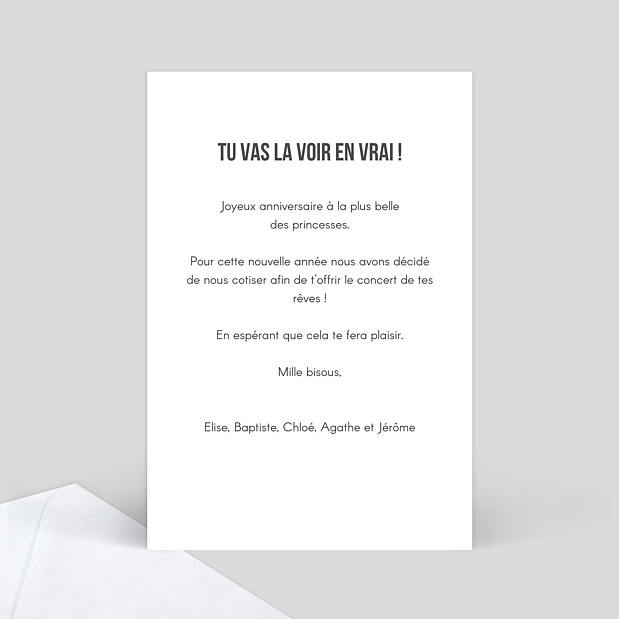 Carte Anniversaire Concert Bon pour Verso