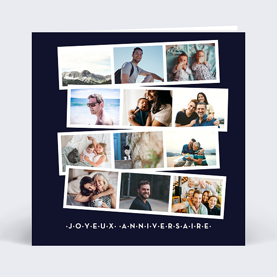 Carte anniversaire Rétrospective Photomaton Recto