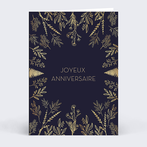 Carte anniversaire adulte Élégance Ocre