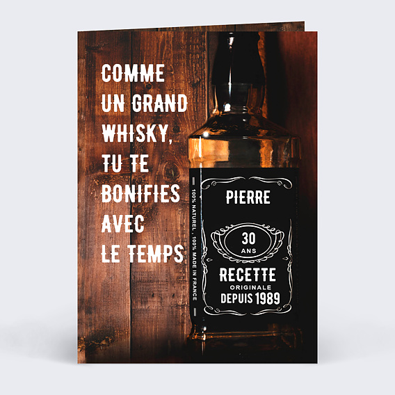 Carte anniversaire adulte Pur Malt